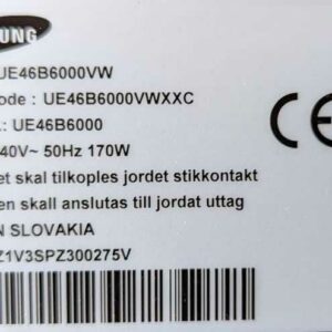 Téléviseur 46 pouces de marque SAMSUNG modèle UE46B6000VW vendu sur son pied à roulettes. Localisation : 7 ouest (7706) – Image 2
