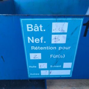Bac de rétention en acier laqué bleu. 35 x 122 x 82 cm – Image 2