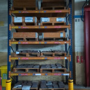 3 baies de rack à palette de marque Duwic Largeur 320 cm hauteur 5 mètres.