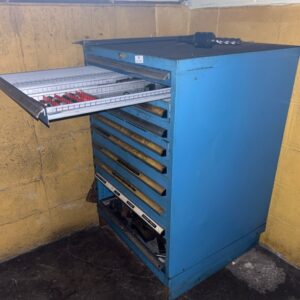 Armoire métallique bleue à 10 tiroirs. 100 x 72 x 72 cm – Image 2