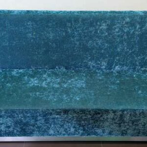 2 banquettes recouvertes de velours vert. 85 x 180 x 54 cm. Localisation : Canada rdc haut cafet – Image 2