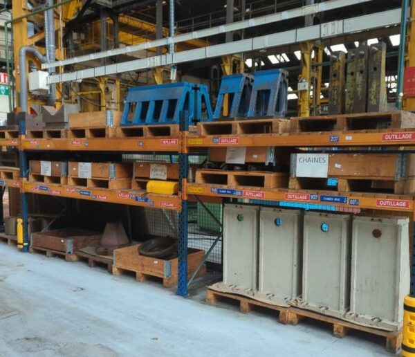 3 baies de racks à palettes (voir détails dimensions photos)