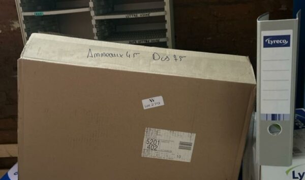 Lot 6 cartons 10 Classeurs gris anneaux 45 dos 75