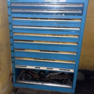 Armoire métallique bleue à 10 tiroirs. 100 x 72 x 72 cm