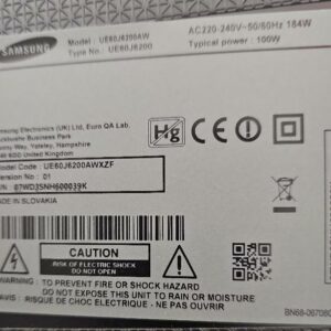 Téléviseur 60 pouces de marque Samsung modèle 60J6200AW. Localisation : 10 rue du Ballon 93160 Noisy le Grand – Image 2