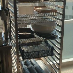 Chariot à grilles en inox alimentaire à 20 niveaux de marque Blanco. 176 x 60 x 70 cm. (Belgrand 6e)