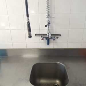 Plonge adossée 1 bac avec retour en inox alimentaire. 100 x 182 x 120 x 70 cm (Belgrand 6e) – Image 2