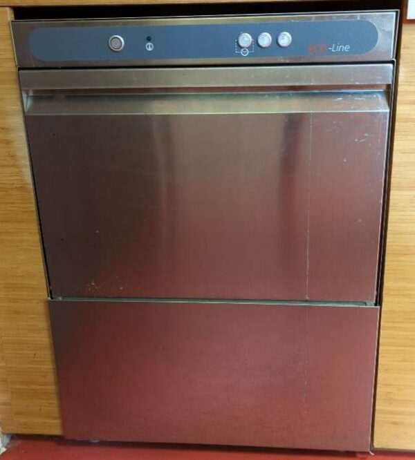 Lave verres professionnel de marque Eco-Line en inox alimentaire. 84 x 60 x 62 cm. Localisation : 6 rue Duret - 75116 Paris : -1 sam / rdc haut
