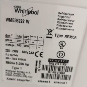 Réfrigérateur de marque Whirlpool modèle Wme36222w. Capacité 363 litres. 185 x 60 x 65 cm. (SS bat A) – Image 3