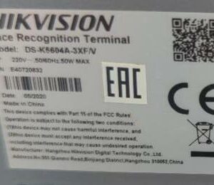 Terminal de dépistage de température de marque Hikvision modèle DS-K56064A-3XF/V. 140 x 17 x 25 cm. 2 unités. Vendu à l'unité avec faculté de réunion. (bat A, bat B) – Image 2