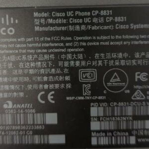 Visio conférence de marque Cisco modèle Cisco UC Phone CP-8831. (RDC bat A) – Image 3
