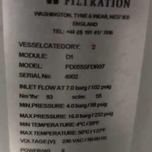 Sécheur de marque Walker Filtration modèle pd055fdr07. (SS bat A local 7) – Image 2