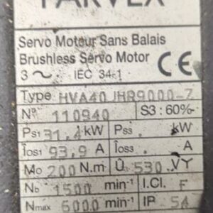 Moteur électrique Parvex (Servo moteur sans balais/voir détails sur photos). (bat B) – Image 2