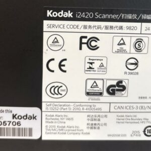 Scanner de marque Kodak, modèle  i 2420. 2 unités. Vendu à l'unité avec faculté de réunion. Localisation : 10 rue du Ballon - 93160 Noisy-Le-Grand – Image 3