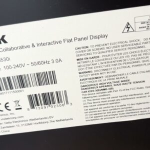 Moniteur 65 pouces tactile interactif de marque Vivitek modèle NovoTouch LK6530i. Localisation: 10 rue du Ballon - 93160 Noisy-Le-Grand – Image 2