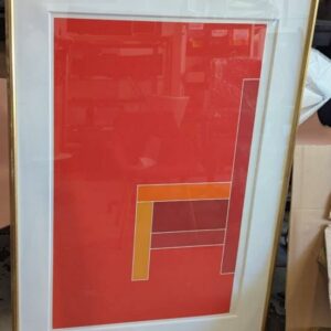 Per Arnoldi (né en 1941). Lithographie en couleur numérotée 22/60, signée en bas à droite. Dimensions à vue: 66 x 95 cm. Dimensions avec cadre en bois doré: 90 x 118 cm. Localisation: 10 rue du Ballon - 93160 Noisy-Le-Grand.