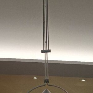 Suspension lumineuse design F.A. Porsche modèle Mikado édition Artemide Litech de couleur grise. 6 unités. Localisation: Rie salle à manger vip