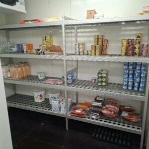 Rayonnage de marque Fermod en aluminium et nylon. 160 x 255 x 46 cm. Localisation: -1 cuisine