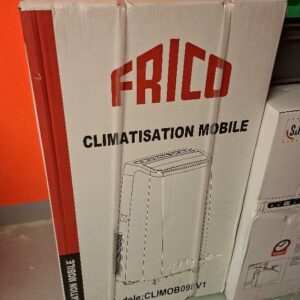 Climatisation mobile de marque Frico modèle Climob 09FV1. Neuve dans son emballage d'origine. Localisation: 19 rue Neuve Tolbiac - 75013 Paris (-1 local réserve slmg)