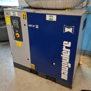 Compresseur à vis de marque Maugiuère modèle MAV 291. Vendu pour pièces, ne s'allume pas (moteur à changer)