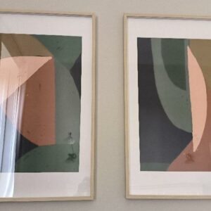 2 pièces encadrées. Dim : 94 x 63 cm. Localisation: BLB, 3 rue de la Fossé aux Leux - 91700 Sainte Geneviève des Bois