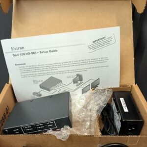 Distributeur amplificateur de marque Extron Electronics modèle DA4 12G HD-SDI. Non testé. Localisation : 30 rue Beauregard 60440 Nanteuil-le-Haudouin
