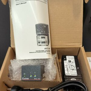 Convertisseur audio symétrique/asymétrique de marque Extron Electronics modèle BUC102. Non testé. Localisation : 30 rue Beauregard 60440 Nanteuil-le-Haudouin