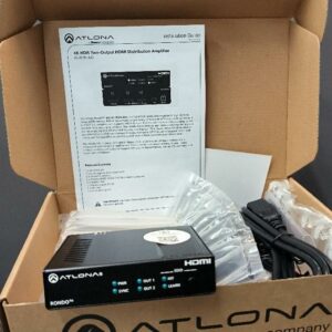 Amplificateur de distribution de marque Atlona modèle AT-RON-442. Non testé. 3 unités. Vendu à l'unité avec faculté de réunion. Localisation : 30 rue Beauregard 60440 Nanteuil-le-Haudouin