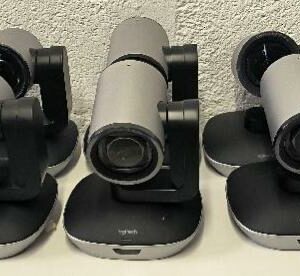 Lot de 12 caméras pour système de visioconférence de marque Logitech modèle V-U0032 en vrac. Non testé. Localisation : 30 rue Beauregard 60440 Nanteuil-le-Haudouin