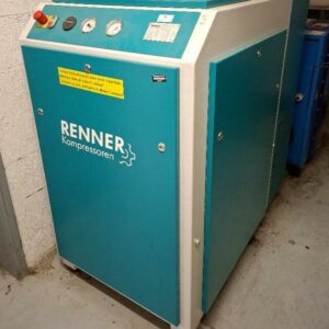 Compresseur à vis de marque Renner type RS 22. Nombre d'heures : 269.55. Année 2017. 22 KW. 10 bar. 131 x 75 x 127 cm. Localisation : Alpine - 14 avenue des Tropiques - 91940 Les Ulis