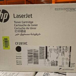 Cartouche de toner HP Laserjet. Couleur Black. Référence: CF281XC. 13 unités. Vendu à l'unité avec faculté de réunion. Localisation: 30 rue Beauregard - 60440 Nanteuil-Le-Haudouin