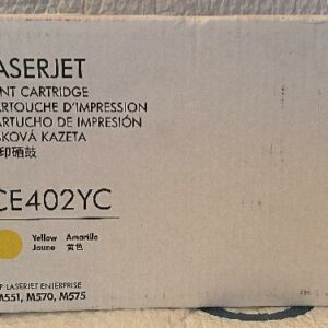 Cartouche de toner HP Laserjet, Couleur Jaune. Référence : CE402YC. Neuf dans son carton d'origine. Localisation: 30 rue Beauregard - 60440 Nanteuil-Le-Haudouin