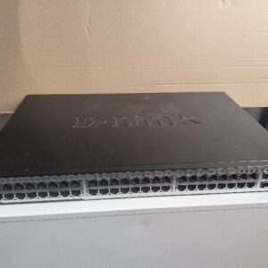 Switch réseau manageable de marque D-LINK, modèle DGS-1248T, avec 48 ports Ethernet Gigabit et 4 ports combo SFP. Format rack 1U. Dimensions : environ 44 x 31 x 4,4 cm. Non testé et sans câble d'alimentation. Localisation : 30 rue Beauregard - 60440 Nanteuil-le-Haudouin