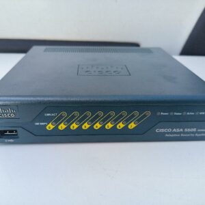 Appliance de sécurité réseau de marque CISCO, modèle ASA 5505, avec 8 ports Ethernet 10/100 Fast Ethernet, dont 2 ports PoE, 1 port console et 3 ports USB. Avec emplacement pour carte de services de sécurité, sans câble d'alimentation. Non testé. Localisation : 30 rue Beauregard 60440 Nanteuil-le-Haudouin