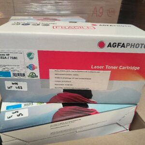 Cartouche de toner laser cyan de marque AGFAPHOTO, compatible avec les imprimantes HP, remplaçant la référence HP CC531A / 718C. Dans leur emballage d’origine. 3 unités. Vendu à l'unité avec faculté de réunion.